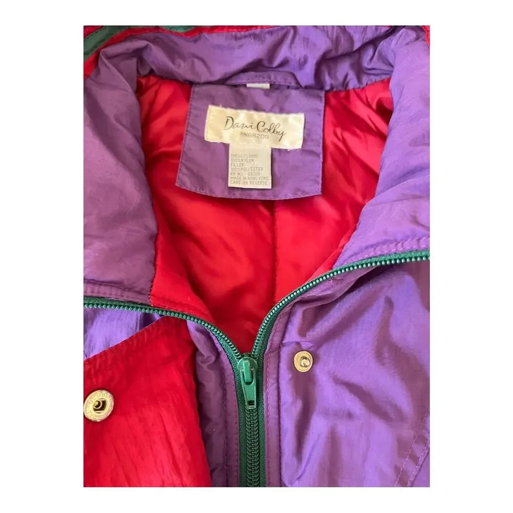 Vintage 80s 90s Dani Colby Retro Color Block Ski Snowboard Jacket Size 3X - Picture 11 of 11